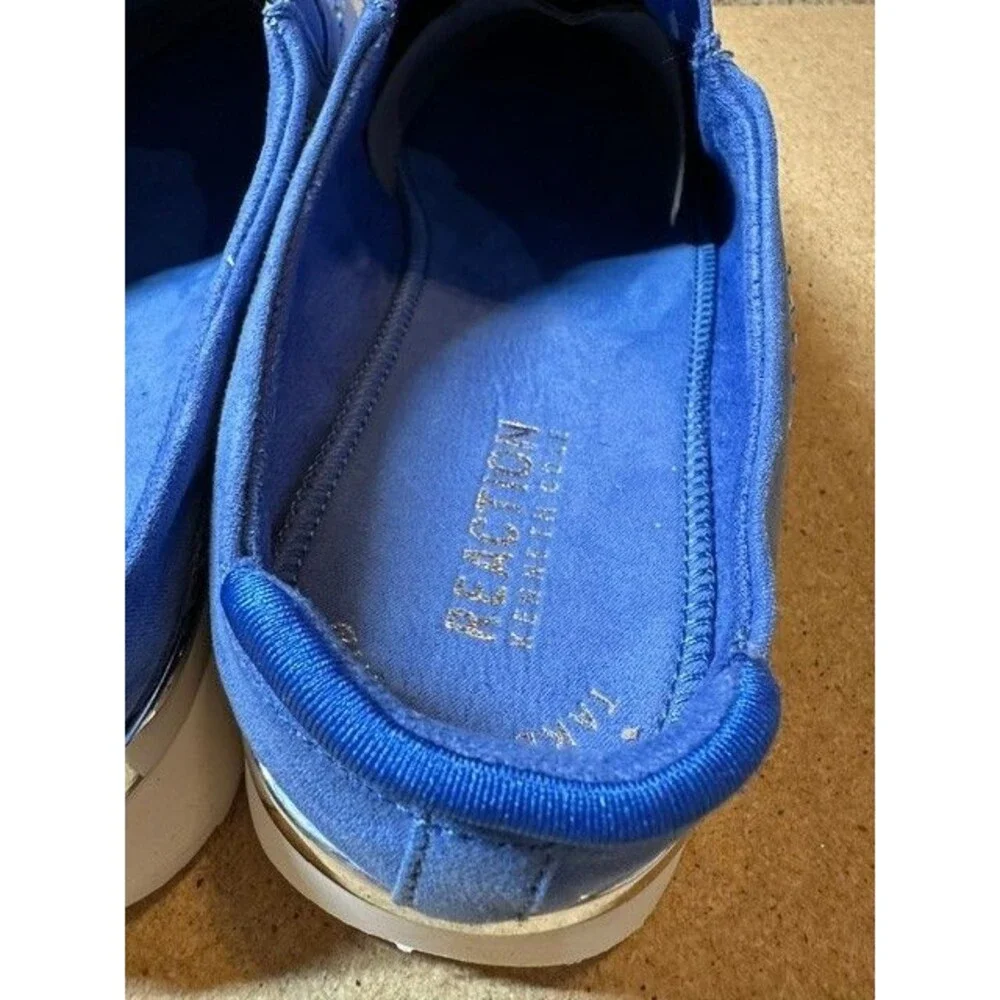 Kenneth Cole Reaction Platform Sneaker Womens 8.5 Blue Suede Rhinestone  NWOT